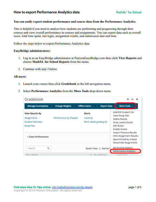 Exporting data from Performance Analytics