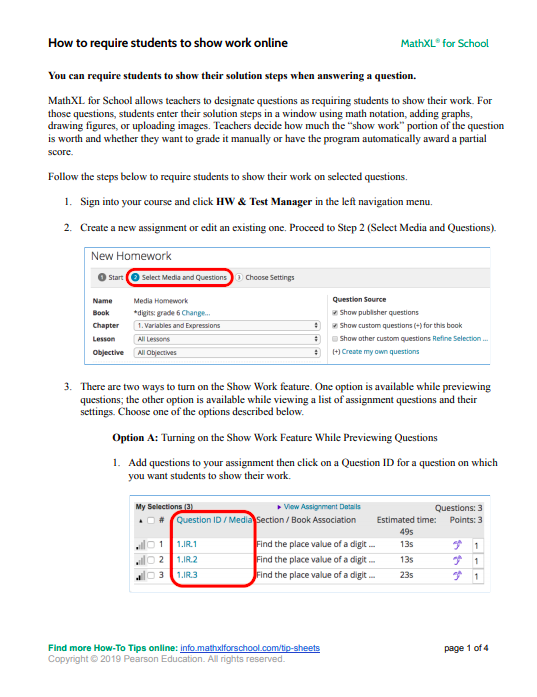 Require students to show work online