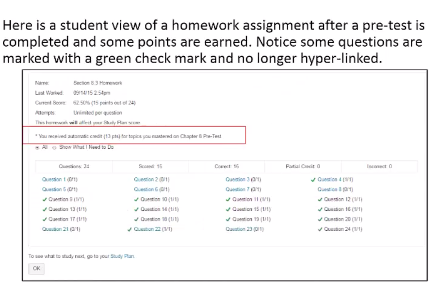 Creating a personalized homework assignment